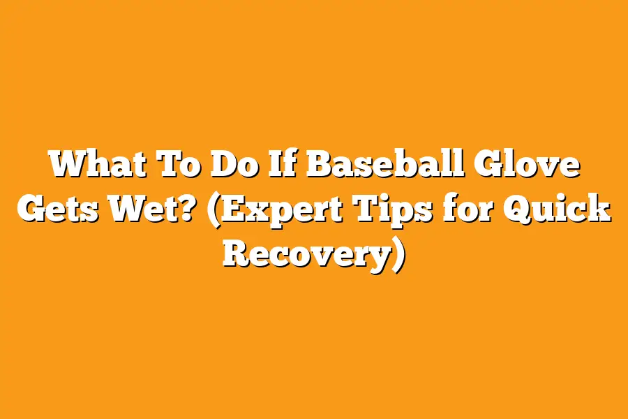 What To Do If Baseball Glove Gets Wet? (Expert Tips for Quick Recovery)